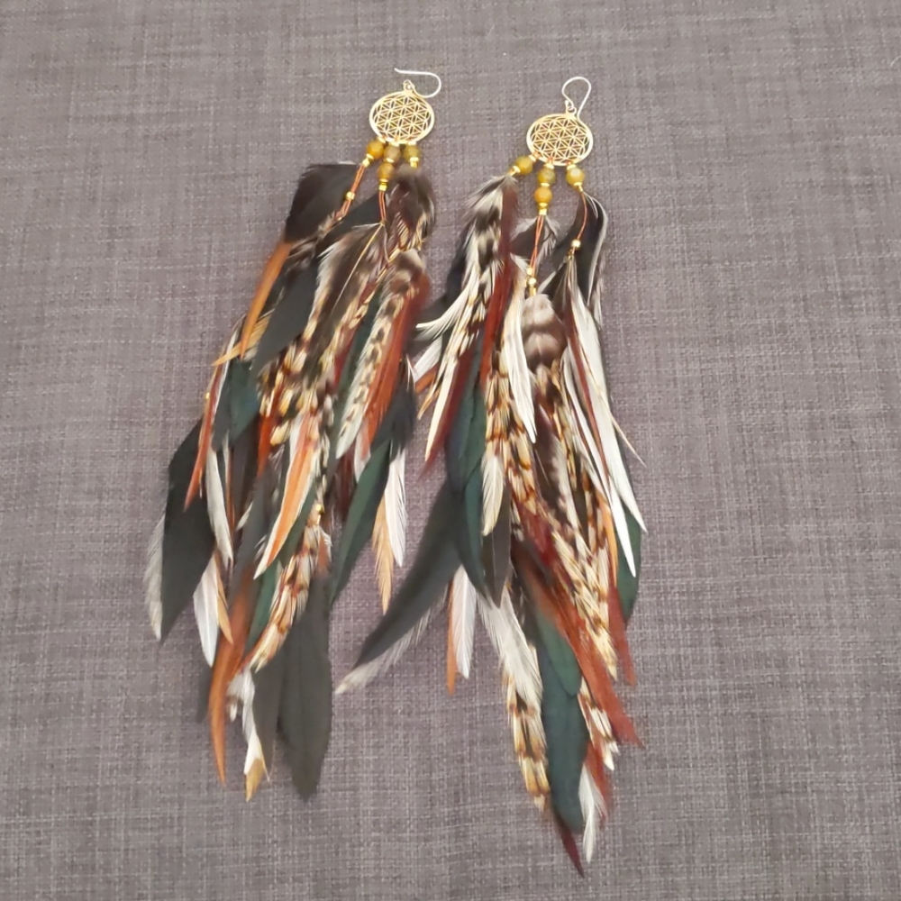 Rooster Feather Earrings